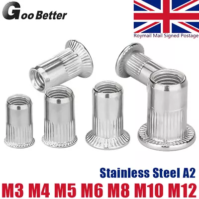 £1.19 • Buy M3 M4 M5 M6 M8 M10 M12 Rivnuts Countersunk Knurled Threaded Nutsert Rivet Nuts