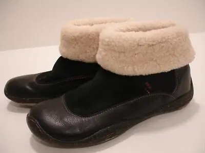 Women's 9 M Jambu Birmingham Ankle Boots Black Sheepskin Shearling Fur Back Zip • $19.99