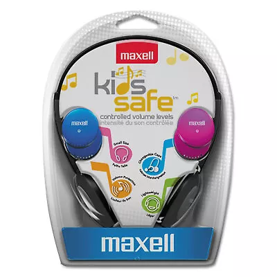 Maxell Kids Safe Headphones Pink/Blue/Silver 190338 • $15.45