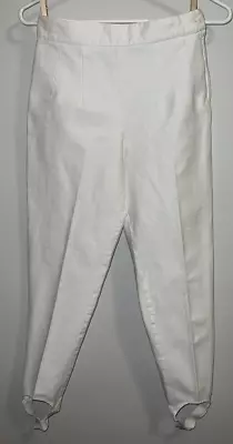 Vintage 80s 90s B.C.I Clothing Stirrup Pants - Winter White - Side Zipper -7/8 • $19.99