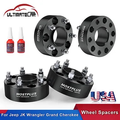 Set 4 2  5x5 Hubcentric Wheel Spacers For Jeep JK JKU Wrangler Grand Cherokee • $91.96