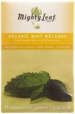 Mighty Leaf Organic Tea Mint Melange 15-Count Whole Leaf  Assorted Sizes  • $18.49