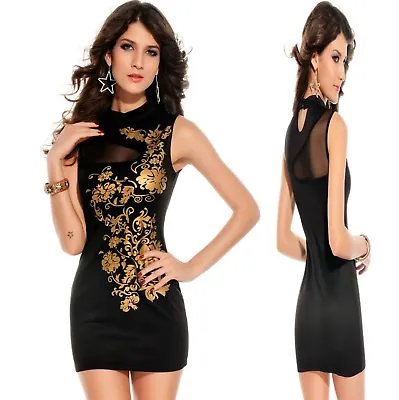 $25.59 • Buy Sz 8 10 Black Sleeveless Dance Party Wear Club Cocktail Formal Chic Mini Dress 
