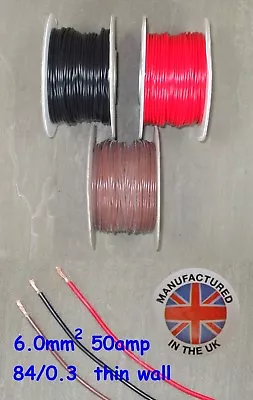 £2.50 • Buy Thin Wall Cable 6.0mm², (9AWG) 50amp, Auto, Marine, Low Voltage,     TW6.0