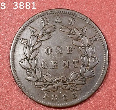 1863 Sarawak One Cent  F/VF  *Free S/H After 1st Item* • $39.96