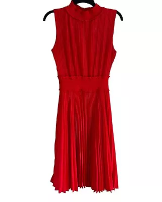 Nanette Lepore  Dress Size 8 Pleated Midi Red Women Dress • $19.49