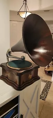 Mahogany Columbia BY “Improved Imperial” Disc Graphophone With Speartip Horn  • $4550