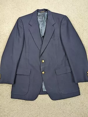 VINTAGE Kingsridge Blazer Mens 38R Blue Navy Sport Coat Suit Jacket Button USA S • $29.94