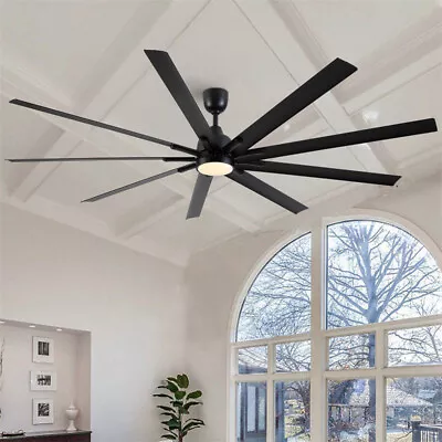 84In Super Large Black LED Ceiling Fan With Light & Remote For Indoor Outdoor • $248.99