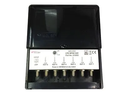 WFAV622 WOLSEY 6way Lte Variable Gain Aerial Masthead Amp & Power Supply 9/20db  • £39.95