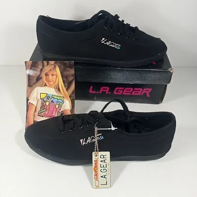 Original LA GEAR 80's  Women's Canvas Work Shoes Black Sz 6 NOS • $45