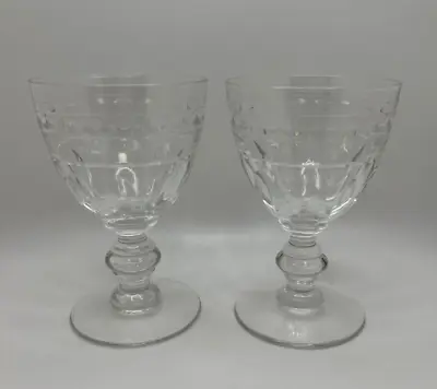$25 • Buy Val St Lambert Kent York Wine Goblet Glass 4 1/4 In Set Of 2 Vintage MCM