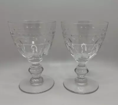 $25 • Buy Val St Lambert Kent York Wine Goblet Glass 4 1/4 In Set Of 2 Vintage MCM