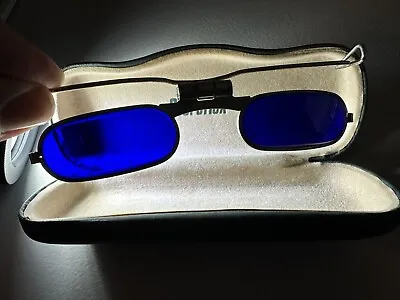 Vintage Fendall Flip Up Welding Glasses Blue Steampunk Safety • $24.99