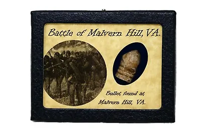 Shot Bullet Relic From Malvern Hill Virginia With Display Case And COA • $19.89