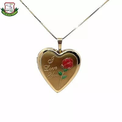 18  Women's 10k Gold Heart Shaped  I Love You  Locket 2.2 Dwt (ml-j (ppj040444) • $189.95