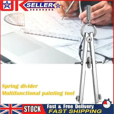 Spring Protractior Compasses Math Geometry Set With Lock Precision Drawing Tool • £5.96