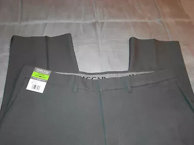 NEW HAGGAR 40 X 32 Dress Pants Gray NO IRON STRAIGHT FIT FLAT FRONT Men's NWT • $23.99