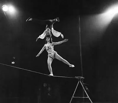 Bertram Mills Circus Tightrope Act 1958 OLD PHOTO 3 • $9