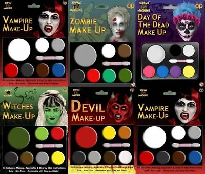 Face MakeUp Paint Halloween Palette Scary Kit Fancy Zombie Devil Sugar Skull • £3.25