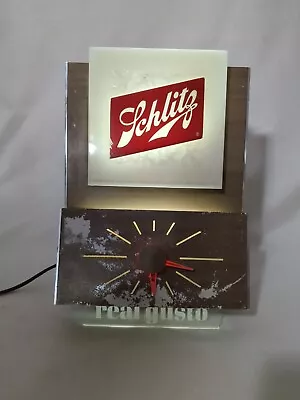 Vintage Schlitz Lighted Table Top Clock  Real Gusto  Working Beer Clock Bartop • $45