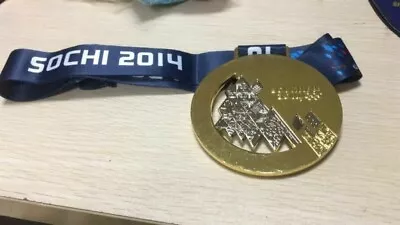 $21.99 • Buy GOLD MEDAL - 2014 SOCHI WINTER OLYMPICS - WITH SILK RIBBON Replica Rare