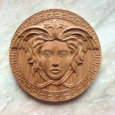 10  Medusa Gorgona Head 3d Carved Oak Wood Greek Picture Wall Decoration Plaque • $70