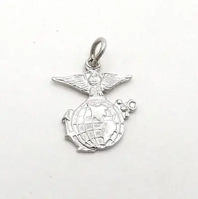 Sterling Silver United States Marine Corps Emblem Logo Charm Pendant • $56.05