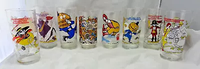 Vintage Lot Of 8 1970's-80's McDonald’s ADVENTURE SERIES Glasses-Muppets Too!!! • $39.99