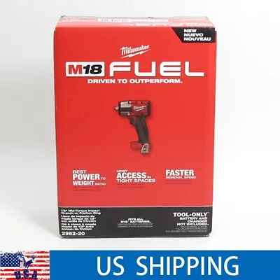 Milwaukee 2962-20 M18 18V Fuel 1/2  Mid-torque Impact Wrench Friction Ring New • $158