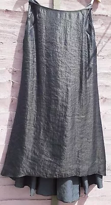 Minuet Hi Low Navy Taffeta  Maxi Evening Skirt Fish Tail Size 12 W30  L40.5  NWT • £17.50