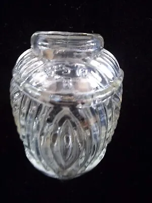 Vintage Glass Bird Canary Feeder Water Made In USA Embossed Design 1940's Era • $8.90