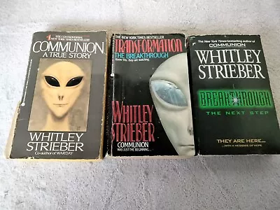 Communion~Transformation~Breakthrough 3 Lot UFO Alien Abduction Whitley Strieber • $25