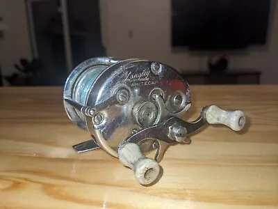 $27 • Buy Vintage Langley Whitecap #410 Baitcasting Reel Usa Chromed Rh Casting Levelwind