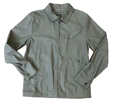 Volcom Jacket Mens Small Bashi Gray No Hood Full Zip Snap Pockets Outerwear • $15