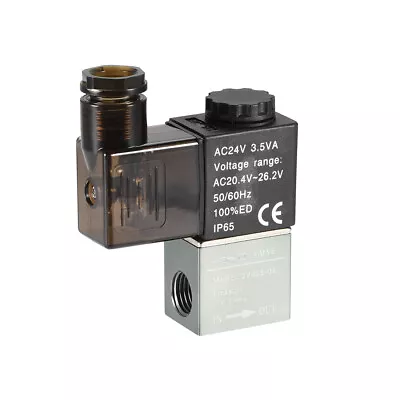 2V025-08 Air NC Single Electrical Solenoid Valve AC 24V 2 Way 2Position 1/4  PT  • $30.53