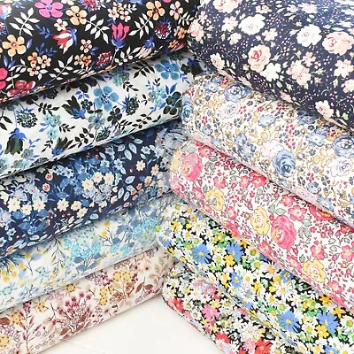 Summer Dress Floral Fabric 100% Cotton Poplin Soft Lightweight Extra Wide 156cm • £5.99