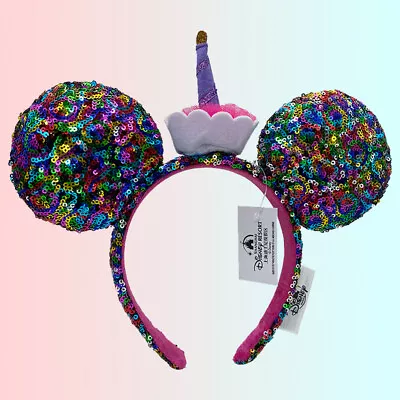 Birthday Cake With Candles Minnie Mouse Ears Disney- Party Headband Girls Women • $14.95