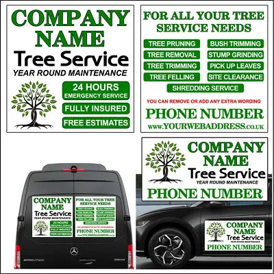 Personalised Magnetic Van Car Signs Or Sticker TREE SERVICE SIGNS Vehicle Decal • £10