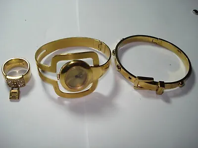 Rare Goreous High End La Marque 17j Michael Kors Ring Bracelet Gold Watch • $44.99