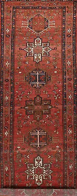 Vintage Geometric Handmade Heriz Long Runner Rug 4x16 Tribal Wool Hallway Carpet • $1999
