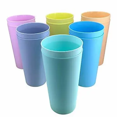 $28.85 • Buy 32-ounce Plastic Tumblers Large Drinking Cups BPA-free Reusable Dishwasher Sa...