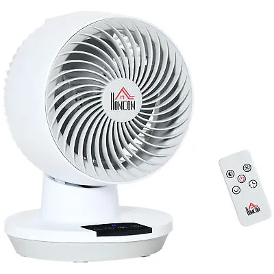 £24.99 • Buy HOMCOM Electric Table Desk Fan With Remote, Small Portable Personal Fan, White