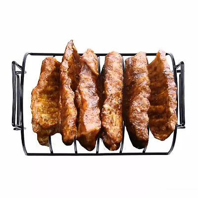 Royal Gourmet BBQ Rib Rack Non-Stick Reversible Roasting Stand Hold 6 Rib Racks • $23.99