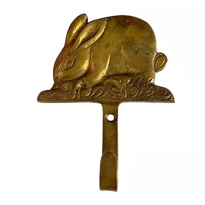 Brass Bunny Rabbit Hook Wall Hanger Holder Hanging Coat Towel Clothes Hat Gift • $16.99