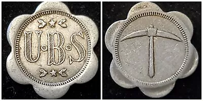 $12 • Buy UMBRIA BO SO U-B-S COAL MINE ALUMINUM SCRIP TOKEN W/PICK 1880's-20's W VA T3619