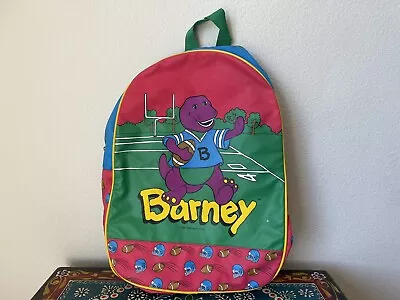 RARE Vintage 1992 Official Barney Football Vinyl Backpack By The Lyons Group • $24.99