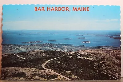 Maine ME Mt Desert Island Mt Cadillac Summit Frenchman's Bay Postcard Old View • $0.50