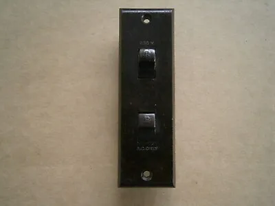 Vintage Antique Mid Century Ring Grip Architrave 5A Bakelite 2 Light Switch NOS • $109.95