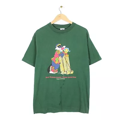 Acme Clothing Vintage T Shirt 1991 Sylvester & Tweety Snow Sledding Crew Neck L • £16.09